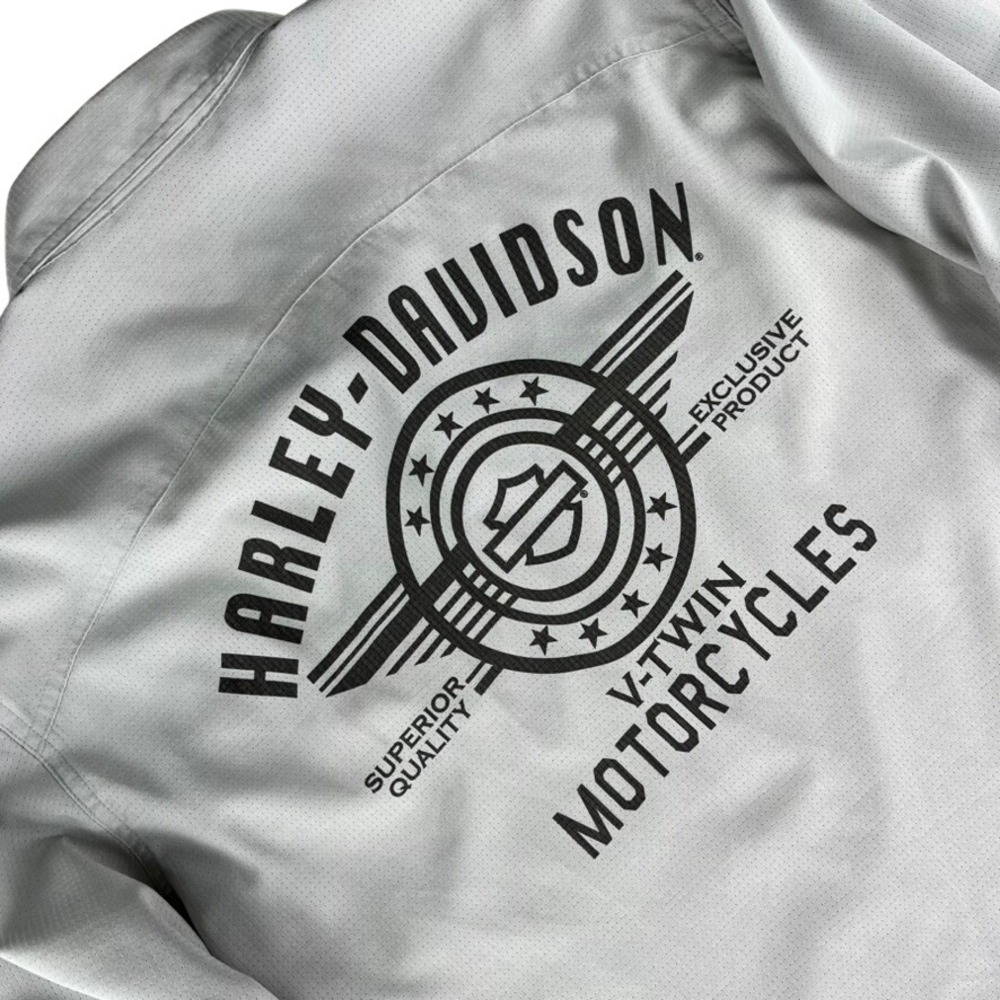 Harley-Davidson MotorClothes Performance Shirt XL Gray Stretch V-Twin Logo Back
